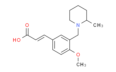 CAS No. 1119449-76-1, 3-(4-Methoxy-3-((2-methylpiperidin-1-yl)methyl)phenyl)acrylic acid