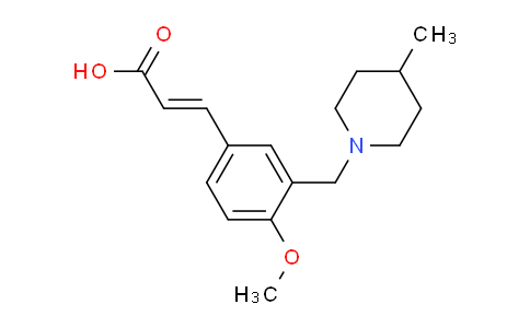 CAS No. 1119450-97-3, 3-(4-Methoxy-3-((4-methylpiperidin-1-yl)methyl)phenyl)acrylic acid