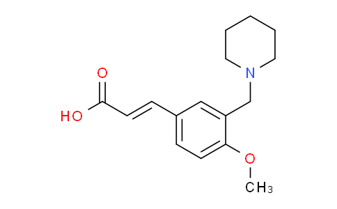 CAS No. 893732-07-5, 3-(4-Methoxy-3-(piperidin-1-ylmethyl)phenyl)acrylic acid
