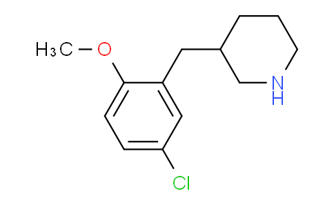 CAS No. 1216204-07-7, 3-(5-Chloro-2-methoxybenzyl)piperidine