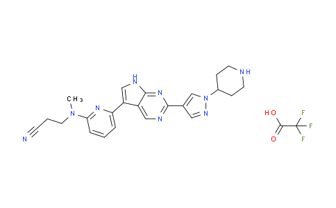 CAS No. 1956370-40-3, 3-(Methyl(6-(2-(1-(piperidin-4-yl)-1H-pyrazol-4-yl)-7H-pyrrolo[2,3-d]pyrimidin-5-yl)pyridin-2-yl)amino)propanenitrile 2,2,2-trifluoroacetate