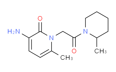 CAS No. 1443290-00-3, 3-Amino-6-methyl-1-(2-(2-methylpiperidin-1-yl)-2-oxoethyl)pyridin-2(1H)-one