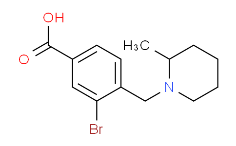 CAS No. 1131594-59-6, 3-Bromo-4-((2-methylpiperidin-1-yl)methyl)benzoic acid