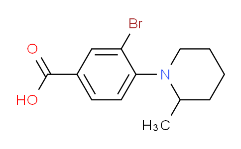CAS No. 1131594-41-6, 3-Bromo-4-(2-methylpiperidin-1-yl)benzoic acid