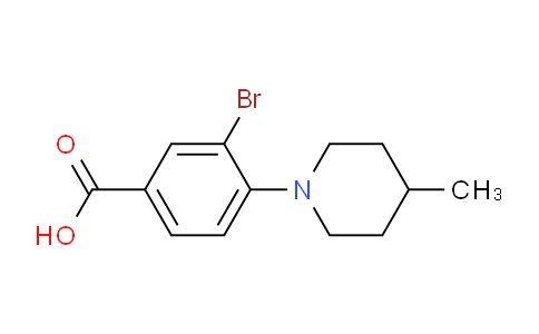CAS No. 1131594-40-5, 3-Bromo-4-(4-methylpiperidin-1-yl)benzoic acid