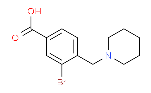 CAS No. 1131594-42-7, 3-Bromo-4-(piperidin-1-ylmethyl)benzoic acid