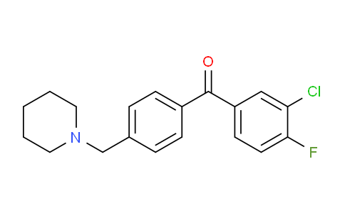 CAS No. 898775-23-0, 3-Chloro-4-fluoro-4'-piperidinomethyl benzophenone