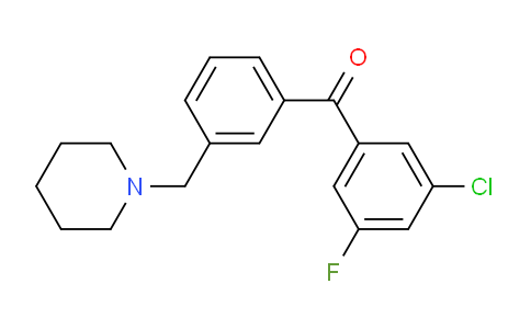 CAS No. 898793-44-7, 3-Chloro-5-fluoro-3'-piperidinomethyl benzophenone