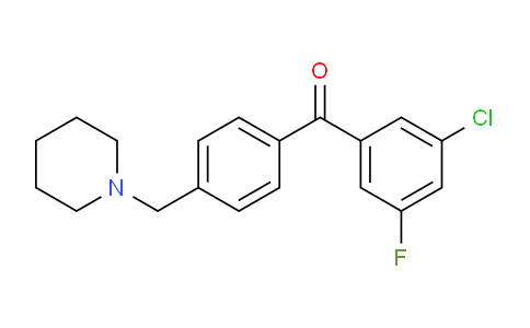 CAS No. 898775-47-8, 3-Chloro-5-fluoro-4'-piperidinomethyl benzophenone