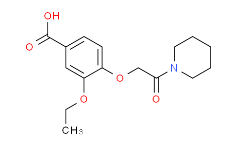CAS No. 731826-96-3, 3-Ethoxy-4-(2-oxo-2-(piperidin-1-yl)ethoxy)benzoic acid