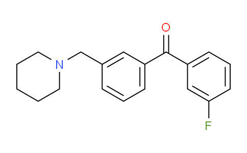 CAS No. 898793-02-7, 3-Fluoro-3'-piperidinomethyl benzophenone