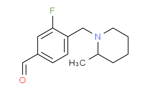 CAS No. 1443345-75-2, 3-Fluoro-4-((2-methylpiperidin-1-yl)methyl)benzaldehyde