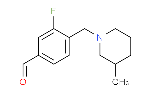 CAS No. 1443338-25-7, 3-Fluoro-4-((3-methylpiperidin-1-yl)methyl)benzaldehyde