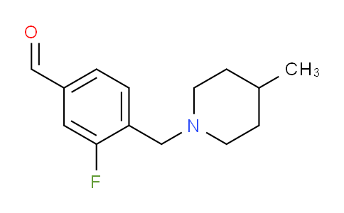 CAS No. 1443305-69-8, 3-Fluoro-4-((4-methylpiperidin-1-yl)methyl)benzaldehyde