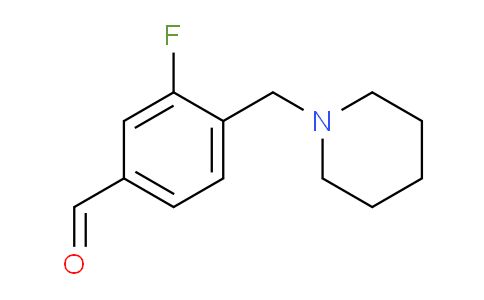 CAS No. 1443345-89-8, 3-Fluoro-4-(piperidin-1-ylmethyl)benzaldehyde