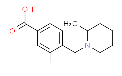 CAS No. 1131614-83-9, 3-Iodo-4-((2-methylpiperidin-1-yl)methyl)benzoic acid