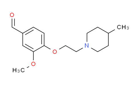 CAS No. 883546-06-3, 3-Methoxy-4-(2-(4-methylpiperidin-1-yl)ethoxy)benzaldehyde