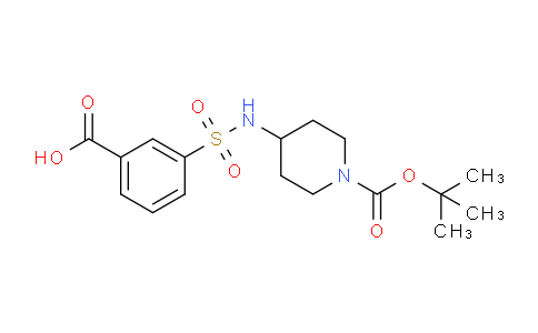 CAS No. 1233958-41-2, 3-[1-(tert-Butoxycarbonyl)piperidin-4-ylaminosulfonyl]benzoic acid