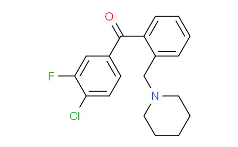 CAS No. 898773-42-7, 4'-Chloro-3'-fluoro-2-piperidinomethyl benzophenone