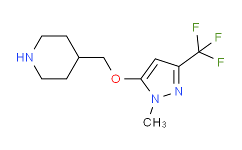 CAS No. 1437481-05-4, 4-(((1-Methyl-3-(trifluoromethyl)-1H-pyrazol-5-yl)oxy)methyl)piperidine