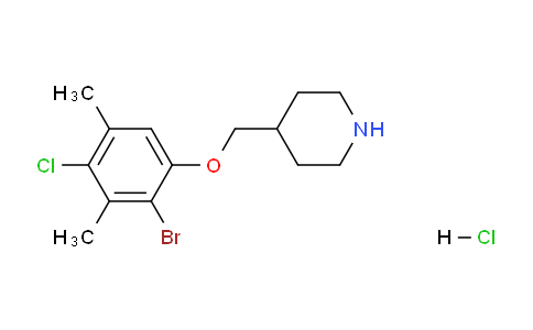CAS No. 1220032-68-7, 4-((2-Bromo-4-chloro-3,5-dimethylphenoxy)methyl)piperidine hydrochloride