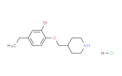CAS No. 1220018-12-1, 4-((2-Bromo-4-ethylphenoxy)methyl)piperidine hydrochloride