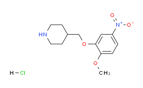 CAS No. 1185297-80-6, 4-((2-Methoxy-5-nitrophenoxy)methyl)piperidine hydrochloride