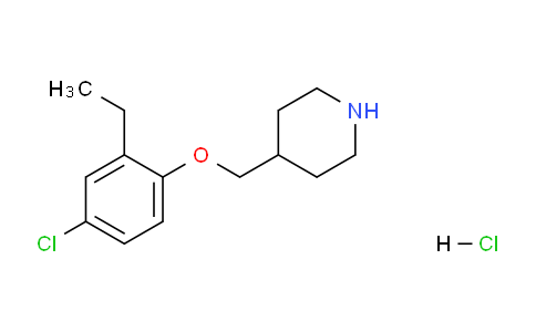 CAS No. 1220019-11-3, 4-((4-Chloro-2-ethylphenoxy)methyl)piperidine hydrochloride