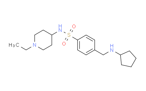 CAS No. 1336912-25-4, 4-((Cyclopentylamino)methyl)-N-(1-ethylpiperidin-4-yl)benzenesulfonamide