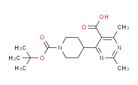 CAS No. 1603908-76-4, 4-(1-(tert-Butoxycarbonyl)piperidin-4-yl)-2,6-dimethylpyrimidine-5-carboxylic acid