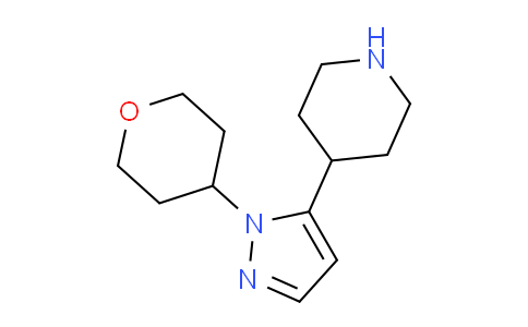 CAS No. 1708337-37-4, 4-(1-(Tetrahydro-2H-pyran-4-yl)-1H-pyrazol-5-yl)piperidine