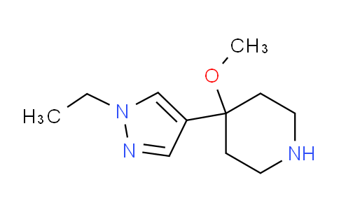 CAS No. 1707599-20-9, 4-(1-Ethyl-1H-pyrazol-4-yl)-4-methoxypiperidine