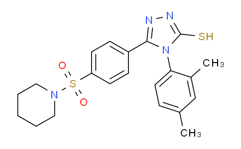 CAS No. 917750-00-6, 4-(2,4-Dimethylphenyl)-5-(4-(piperidin-1-ylsulfonyl)phenyl)-4H-1,2,4-triazole-3-thiol