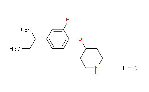 CAS No. 1220018-72-3, 4-(2-Bromo-4-(sec-butyl)phenoxy)piperidine hydrochloride
