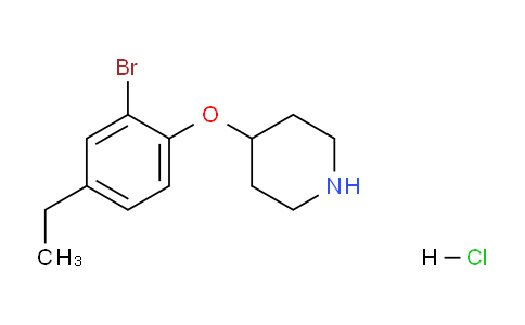 CAS No. 1220032-78-9, 4-(2-Bromo-4-ethylphenoxy)piperidine hydrochloride