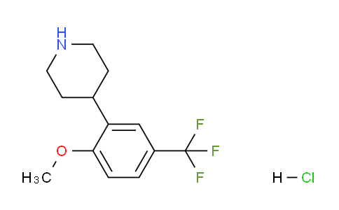 CAS No. 1311254-44-0, 4-(2-Methoxy-5-(trifluoromethyl)phenyl)piperidine hydrochloride