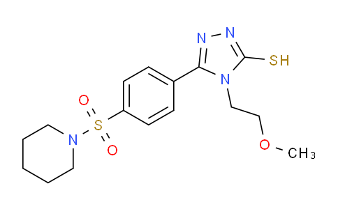 CAS No. 917749-92-9, 4-(2-Methoxyethyl)-5-(4-(piperidin-1-ylsulfonyl)phenyl)-4H-1,2,4-triazole-3-thiol