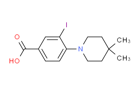 CAS No. 1131614-81-7, 4-(4,4-Dimethylpiperidin-1-yl)-3-iodobenzoic acid