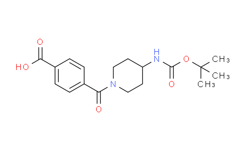 CAS No. 1286275-21-5, 4-(4-((tert-Butoxycarbonyl)amino)piperidine-1-carbonyl)benzoic acid
