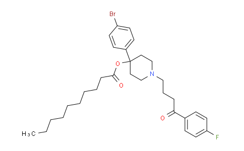CAS No. 75067-66-2, 4-(4-Bromophenyl)-1-(4-(4-fluorophenyl)-4-oxobutyl)piperidin-4-yl decanoate