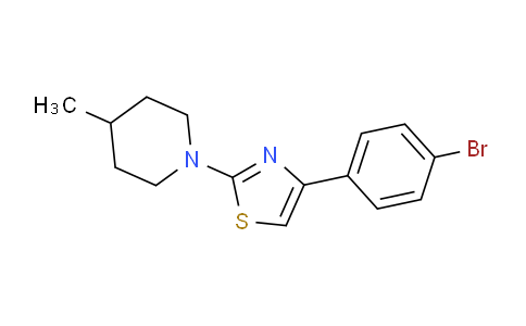 CAS No. 346641-89-2, 4-(4-Bromophenyl)-2-(4-methylpiperidin-1-yl)thiazole