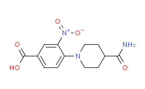 CAS No. 440347-85-3, 4-(4-Carbamoylpiperidin-1-yl)-3-nitrobenzoic acid