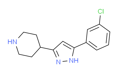 CAS No. 1432066-56-2, 4-(5-(3-Chlorophenyl)-1H-pyrazol-3-yl)piperidine