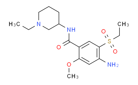 CAS No. 148516-68-1, 4-Amino-N-(1-ethylpiperidin-3-yl)-5-(ethylsulfonyl)-2-methoxybenzamide