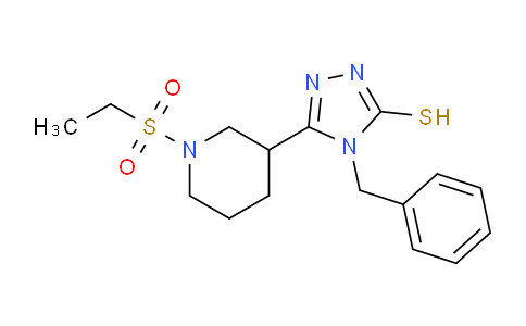 CAS No. 932875-81-5, 4-Benzyl-5-(1-(ethylsulfonyl)piperidin-3-yl)-4H-1,2,4-triazole-3-thiol