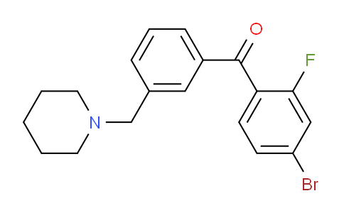 CAS No. 898793-40-3, 4-Bromo-2-fluoro-3'-piperidinomethyl benzophenone