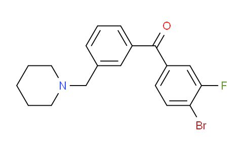 CAS No. 898793-24-3, 4-Bromo-3-fluoro-3'-piperidinomethyl benzophenone