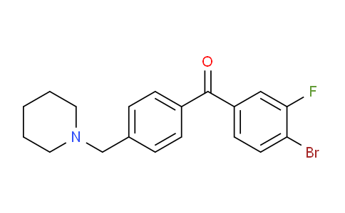 CAS No. 898775-17-2, 4-Bromo-3-fluoro-4'-piperidinomethyl benzophenone