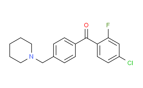 CAS No. 898775-50-3, 4-Chloro-2-fluoro-4'-piperidinomethyl benzophenone