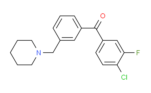 CAS No. 898793-26-5, 4-Chloro-3-fluoro-3'-piperidinomethyl benzophenone